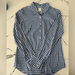 J. Crew Blue and White Checkered Shirt